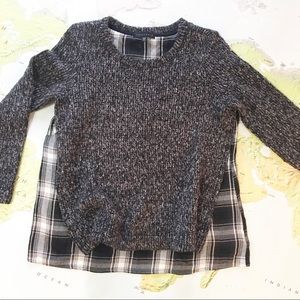 Sanctuary knit and plaid  Layered Sweater